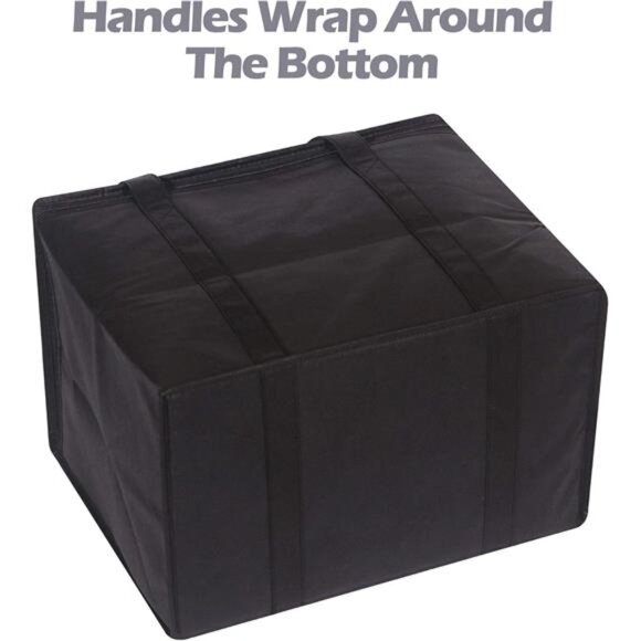 Set of 2 Large Insulated Reusable Grocery Bags with Sturdy Zipper and Handles - Picture 6 of 8